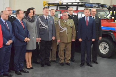 Minister SWiA w Bieszczadzkim OSG