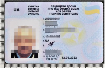 fałszywe zaświadczenie ADR 