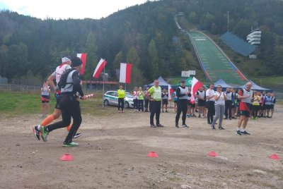 Centrum Narciarskie Nosal. I już zmiana. Zaczyna się etap honorowy do Zakopanego. (Karpacki OSG, 28.09.2018 ok. g. 12.40)