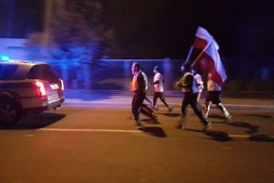 Kietrz. Czasem zdjęcia nie oddają tempa biegu, ale naprawdę, pędzimy przed siebie. (Śląski OSG. 29.09. 2018 ok. g. 19.00)