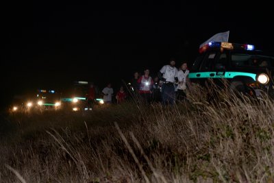 Urad. Trasa biegu nie zawsze prowadzi normalnymi drogami. ( Nadodrzański OSG, 3.10.2018 ok. g. 19.40)