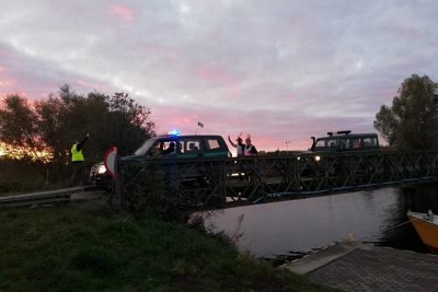 Nowa Pasłęka, Prawie koniec polskiej części Zalewu Wiślanego. (Warmińsko-Mazurski OSG, 8.10.2018 ok. g. 7.30)