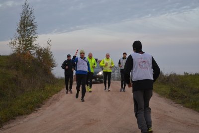 Podwojponie. Ostatni ranek na trasie biegu. Zimny i pochmurny. (Podlaski OSG, 10.10.2018 ok. g. 7.00)