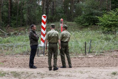 Premier Mateusz Morawiecki na granicy polsko-białoruskiej 