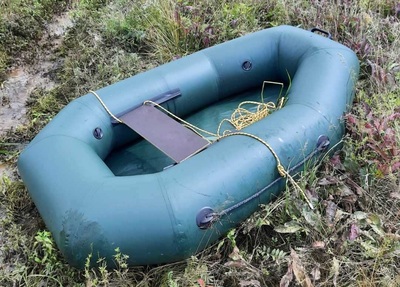 Ponton, którym przeprawili się przez rzekę Świsłocz cudzoziemcy 