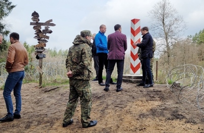 Pełnomocnicy Graniczni Polski i Litwy w rejonie Placówki SG w Płaskiej 
