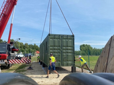 Kontener na granicy polsko-rosyjskiej 