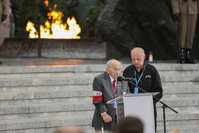 Uroczystości przy pomniku Powstania Warszawskiego 