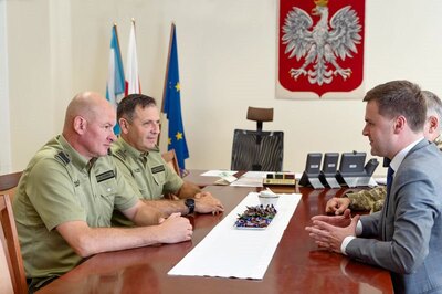 Konsul Generalny Ukrainy w czasie spotkania z kadrą kierowniczą Bieszczadzkiego Oddziału SG 