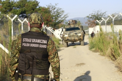 Funkcjonariusz SG podczas misji SG w Macedonii Płn 