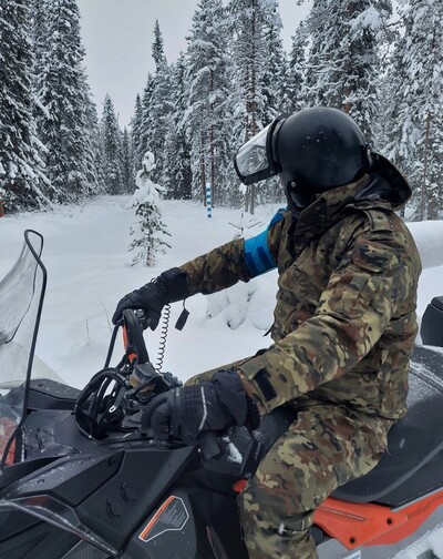 Funkcjonariusze SG na granicy fińsko-rosyjskiej 