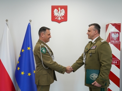 Komendant Główny SG z Komendantem Podlaskiego Oddziału SG 