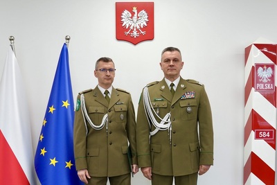 Komendant Główny SG wraz z nowo powołanym rzecznikiem 