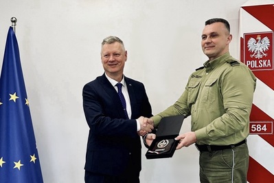 Komendant Główny SG wraz z Ambasadorem Finlandii 