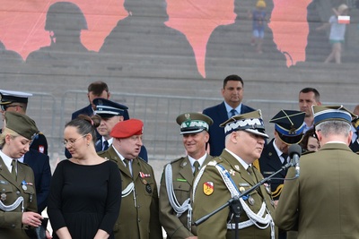 Uczestnicy Centralnych obchodów Dnia Weterana Działań poza Granicami Państwa podczas uroczystości Uczestnicy Centralnych obchodów Dnia Weterana Działań poza Granicami Państwa podczas uroczystości