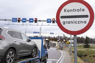 Przejście graniczne w Budomierzu, znak Kontrola graniczna Przejście graniczne w Budomierzu, znak Kontrola graniczna