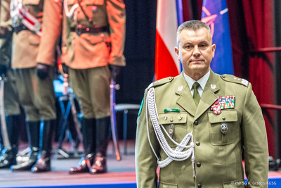 Komendant Główny Straży Granicznej gen. dyw. SG Robert Bagan podczas powitania Komendant Główny Straży Granicznej gen. dyw. SG Robert Bagan podczas powitania