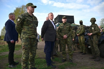 Wizyta Ministra Spraw Wewnętrznych i Administracji na granicy polsko-białoruskiej 