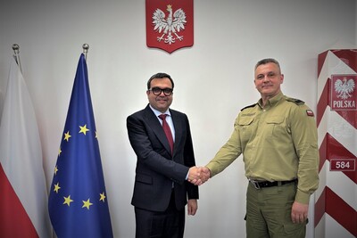 Komendant Główny Straży Granicznej i Ambasador Islamskiej Republiki Pakistanu podczas spotkania w Komendzie Głównej Straży Granicznej Komendant Główny Straży Granicznej i Ambasador Islamskiej Republiki Pakistanu podczas spotkania w Komendzie Głównej Straży Granicznej