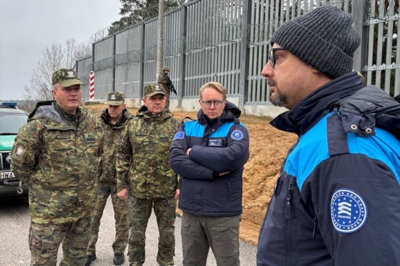 Komendant Główny Straży Granicznej i delegacja Agencji Frontex na wspólnej wizycie na granicy z Białorusią 