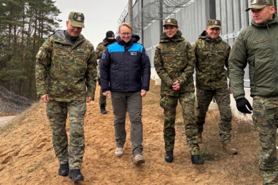 Komendant Główny Straży Granicznej i delegacja Agencji Frontex na wspólnej wizycie na granicy z Białorusią 