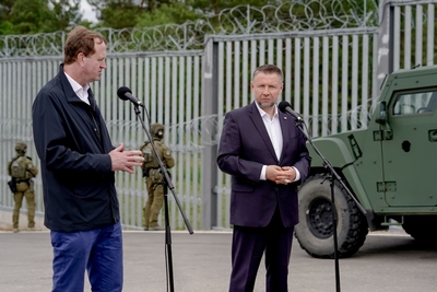 Wizyta Ministrów Spraw Wewnętrznych Polski i Irlandii na granicy polsko-białoruskiej 