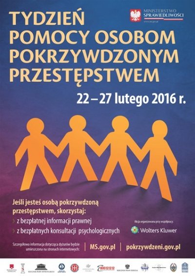 plakat akcji "Tydzień Pomocy Osobom Pokrzywdzonym Przestępstwem" 