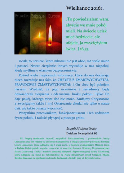 Życzenia świąteczne od Ewangelickiego Dziekana Straży Granicznej 