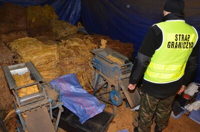 nielegalna linia produkcyjna krajanki tytoniowej