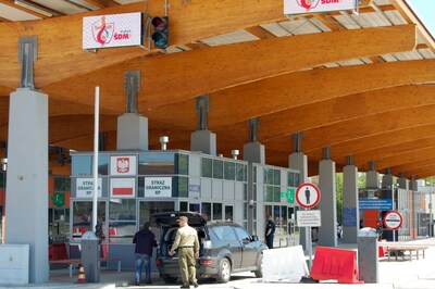 oznaczenie pasów ruchu na przejściu granicznym