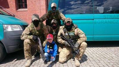 funkcjonariusze Wydziału Zabezpieczenia Działań