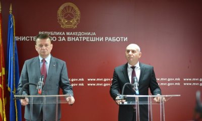 Minister SWiA Mariusz Błaszczak i  szef MSW w Macedonii Mitko Chavkov 